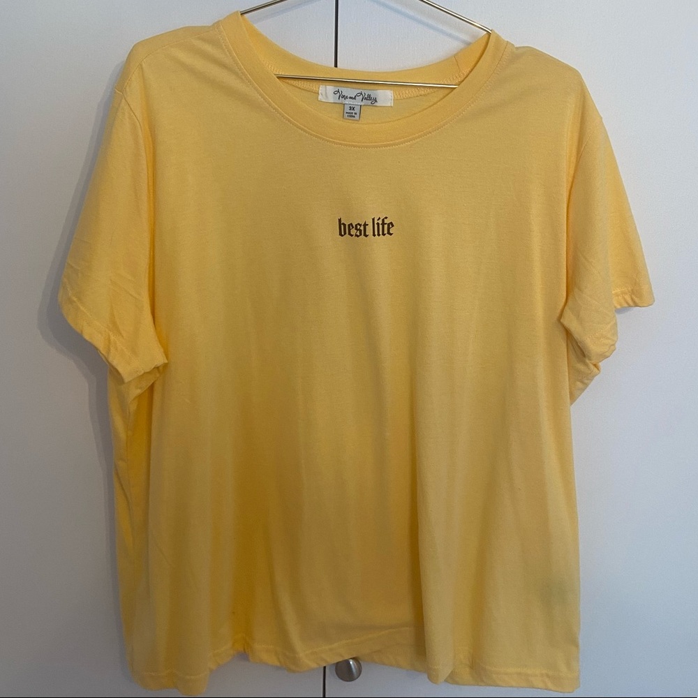 NWOT Plus Size Best Life Yellow Graphic Tee size 3X